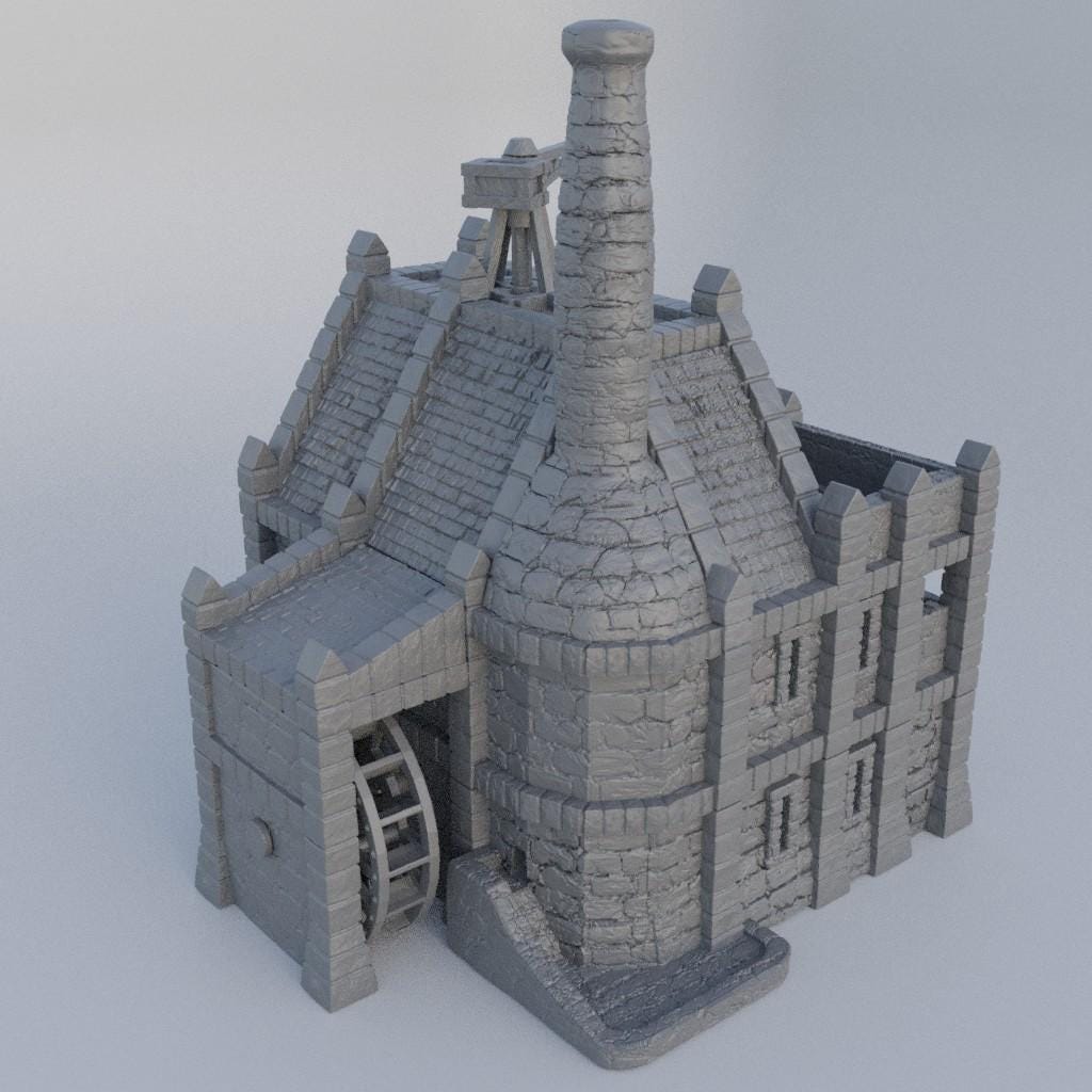 Medieval Foundry- Tabletop Terrain - 28 MM, Tabletop 3D Printed Terrain by MiniatureLand, Perfect for Wargaming and RPGs