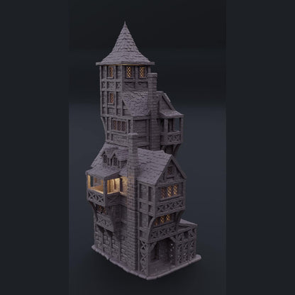 Medieval Long Building - Tabletop Terrain - 28 MM, Tabletop 3D Printed Terrain by MiniatureLand, Perfect for Wargaming and RPGs