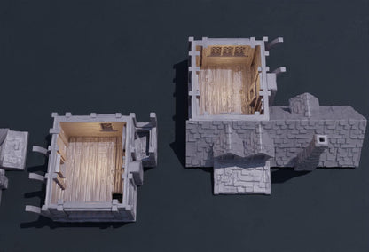Medieval Long Building - Tabletop Terrain - 28 MM, Tabletop 3D Printed Terrain by MiniatureLand, Perfect for Wargaming and RPGs