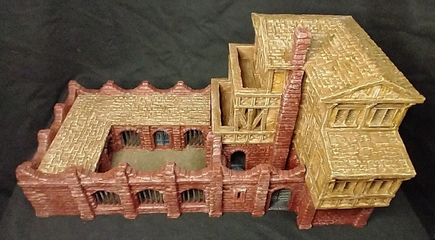Medieval Slaver Manor - Tabletop Terrain - 28 MMTabletop 3D Printed Terrain by MiniatureLand, Perfect for Wargaming and RPGs