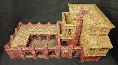 Medieval Slaver Manor - Tabletop Terrain - 28 MMTabletop 3D Printed Terrain by MiniatureLand, Perfect for Wargaming and RPGs