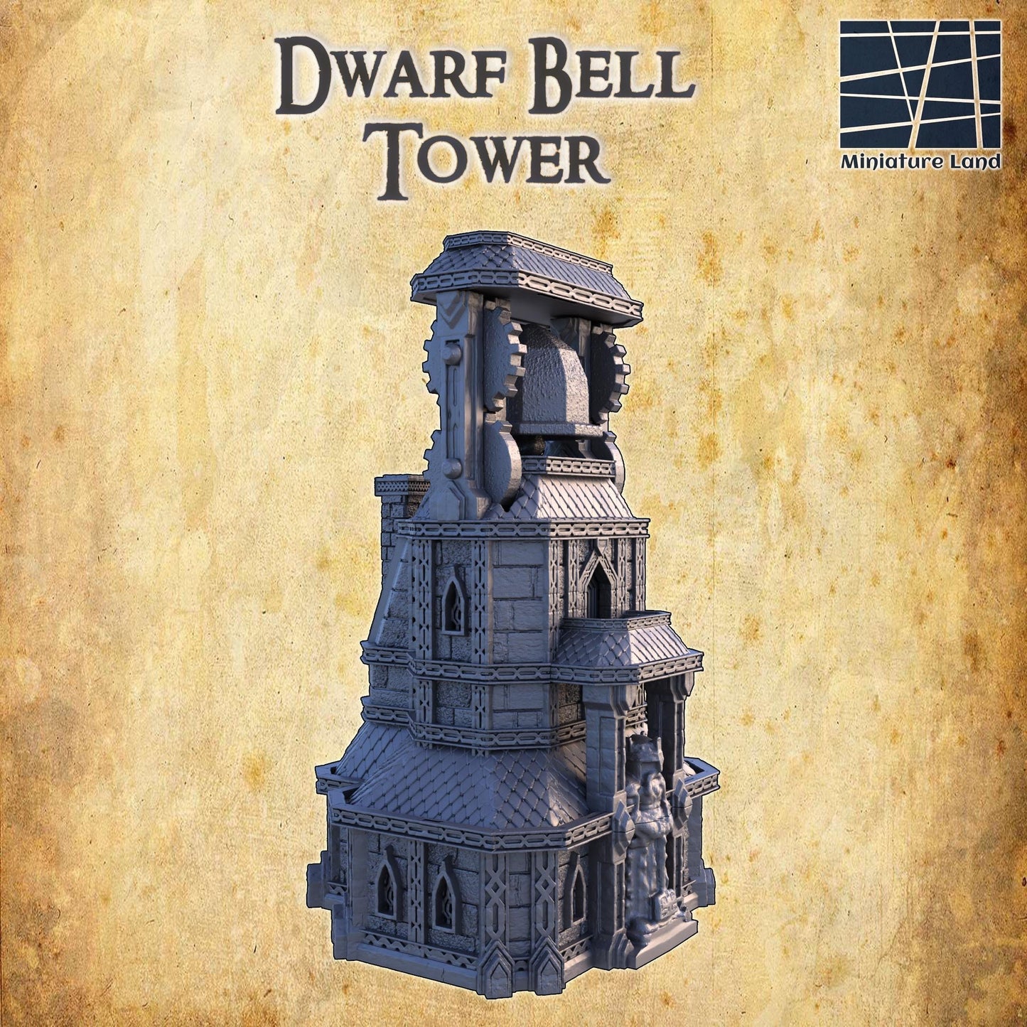 Dwarf Bell House - Tabletop Terrain - 28 MM, Tabletop 3D Printed Terrain by MiniatureLand, Perfect for Wargaming and RPGs
