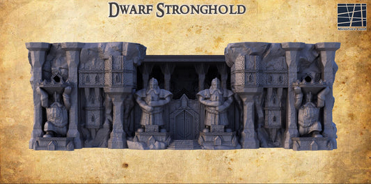 Dwarf Stronghold - Tabletop Terrain - 28 MM, Tabletop 3D Printed Terrain by MiniatureLand, Perfect for Wargaming and RPGs