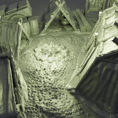 Adventurer Campsite - Tabletop Terrain - 28 MM, Tabletop 3D Printed Terrain by MiniatureLand, Perfect for Wargaming and RPGs