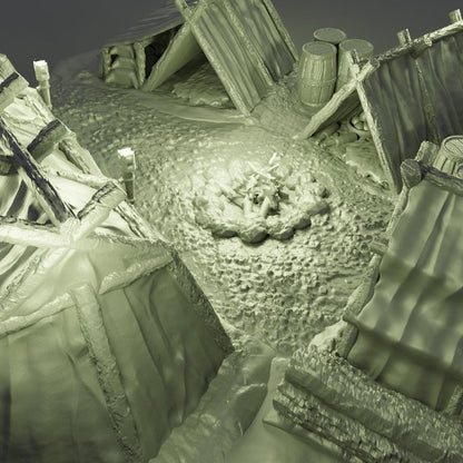 Adventurer Campsite - Tabletop Terrain - 28 MM, Tabletop 3D Printed Terrain by MiniatureLand, Perfect for Wargaming and RPGs