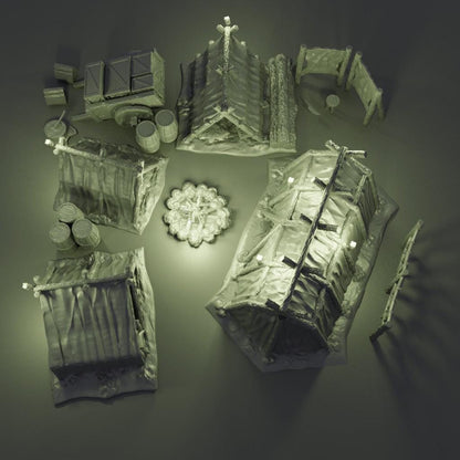 Adventurer Campsite - Tabletop Terrain - 28 MM, Tabletop 3D Printed Terrain by MiniatureLand, Perfect for Wargaming and RPGs