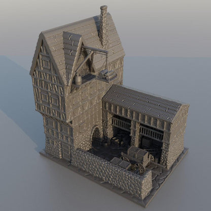 Store House - Tabletop Terrain - 28 MM Tabletop 3D Printed Terrain by MiniatureLand, Perfect for Wargaming and RPGs