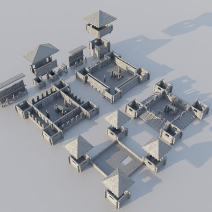 Small Wooden Fort - Tabletop Terrain - 28 MM, Tabletop 3D Printed Terrain by MiniatureLand, Perfect for Wargaming and RPGs