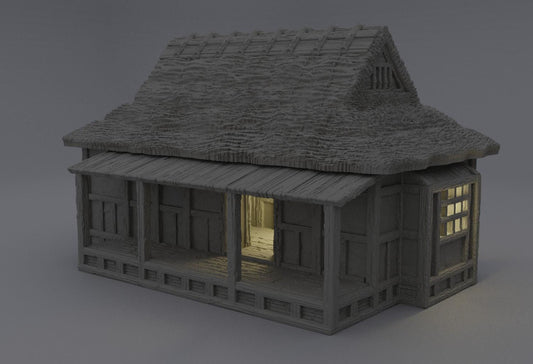 Samurai Cottage - Tabletop Terrain - 28 MM, Tabletop 3D Printed Terrain by MiniatureLand, Perfect for Wargaming and RPGs