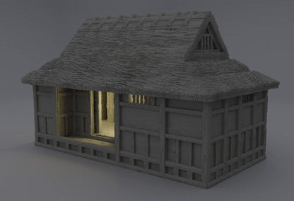 Samurai Cottage - Tabletop Terrain - 28 MM, Tabletop 3D Printed Terrain by MiniatureLand, Perfect for Wargaming and RPGs
