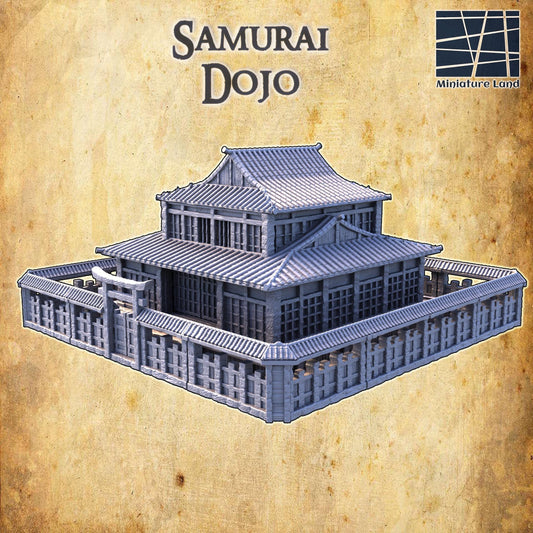 Samurai Dojo - Tabletop Terrain - 28 MM, Tabletop 3D Printed Terrain by MiniatureLand, Perfect for Wargaming and RPGs