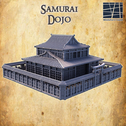 Samurai Dojo - Tabletop Terrain - 28 MM, Tabletop 3D Printed Terrain by MiniatureLand, Perfect for Wargaming and RPGs