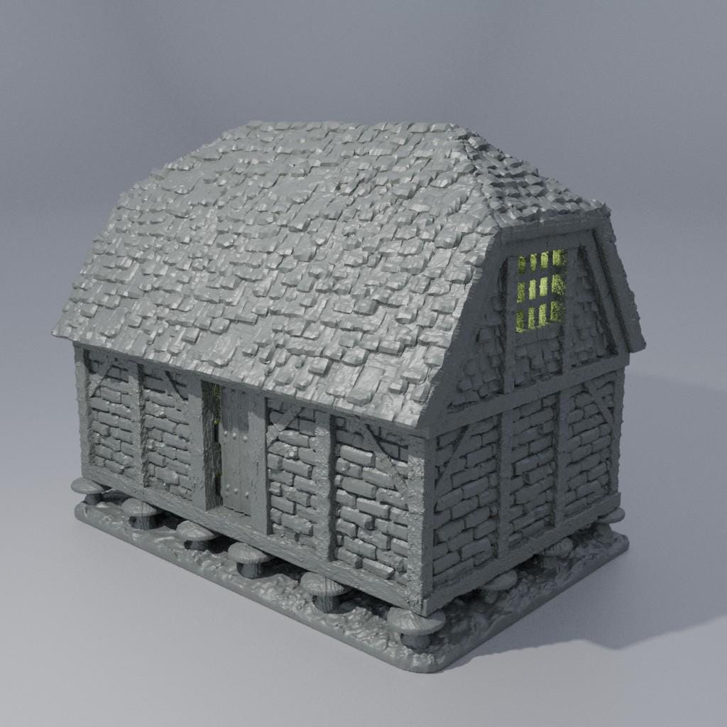 Medieval Granary - Tabletop Terrain - 28 MM Tabletop 3D Printed Terrain by MiniatureLand, Perfect for Wargaming and RPGs