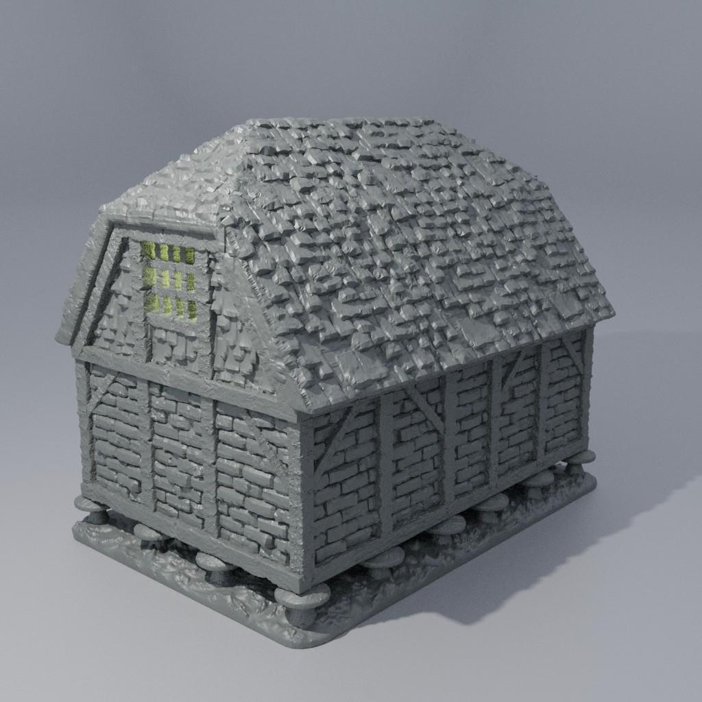 Medieval Granary - Tabletop Terrain - 28 MM Tabletop 3D Printed Terrain by MiniatureLand, Perfect for Wargaming and RPGs