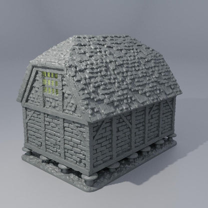 Medieval Granary - Tabletop Terrain - 28 MM Tabletop 3D Printed Terrain by MiniatureLand, Perfect for Wargaming and RPGs
