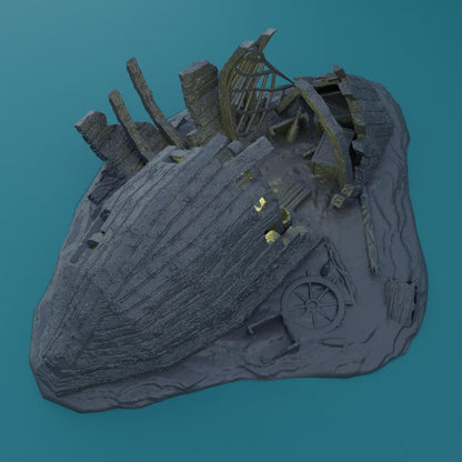 Shipwreck Burrow - Tabletop Terrain - 28 MM, Tabletop 3D Printed Terrain by MiniatureLand, Perfect for Wargaming and RPGs