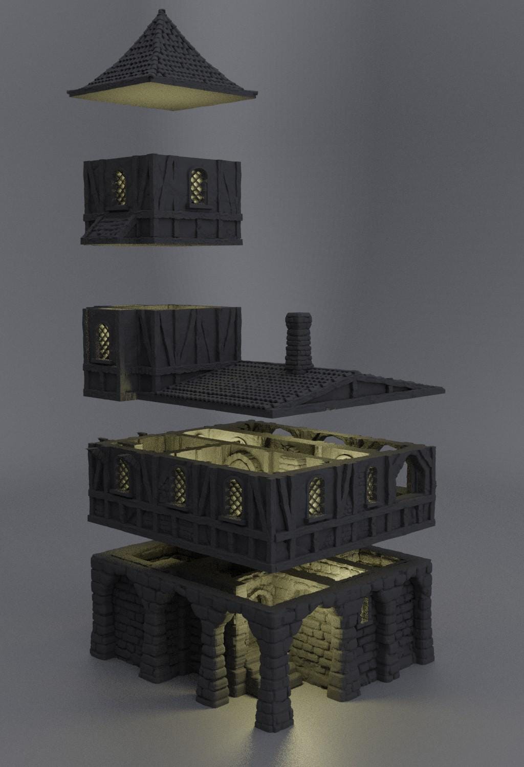 Small Village Prison - Tabletop Terrain - 28 MM, Tabletop 3D Printed Terrain by MiniatureLand, Perfect for Wargaming and RPGs