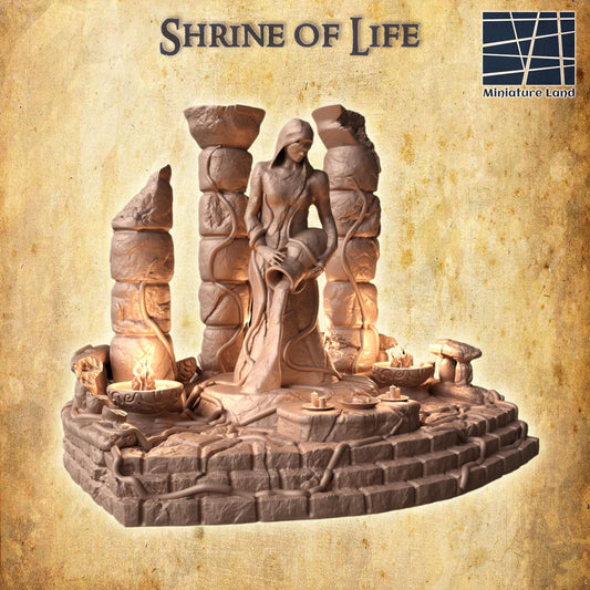 Shrine of Life - Tabletop Terrain - 28 MM, Tabletop 3D Printed Terrain by MiniatureLand, Perfect for Wargaming and RPGs
