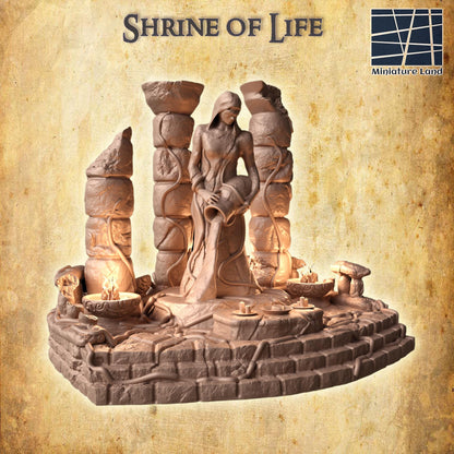 Shrine of Life - Tabletop Terrain - 28 MM, Tabletop 3D Printed Terrain by MiniatureLand, Perfect for Wargaming and RPGs