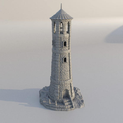 Medieval LightHouse - Tabletop Terrain - 28 MM, Tabletop 3D Printed Terrain by MiniatureLand, Perfect for Wargaming and RPGs