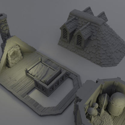 Alchemist House - Tabletop Terrain - 28 MM, Tabletop 3D Printed Terrain by MiniatureLand, Perfect for Wargaming and RPGs