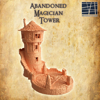 Abandoned Magician Tower - Tabletop Terrain - 28 MM, Tabletop 3D Printed Terrain by MiniatureLand, Perfect for Wargaming and RPGs