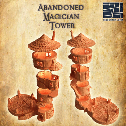 Abandoned Magician Tower - Tabletop Terrain - 28 MM, Tabletop 3D Printed Terrain by MiniatureLand, Perfect for Wargaming and RPGs