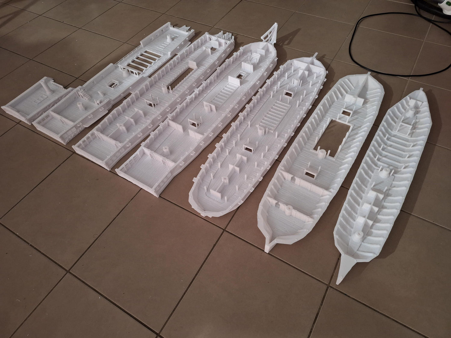 Manowar ship- Tabletop Terrain - 28 MM, Tabletop 3D Printed Terrain by MiniatureLand, Perfect for Wargaming and RPGs