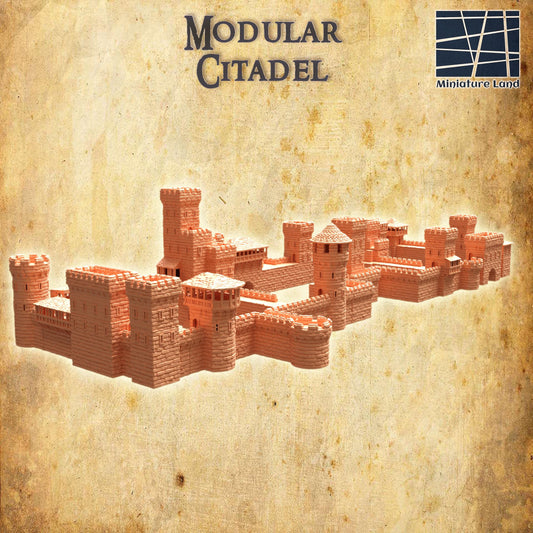 Modular Citadel - Tabletop Terrain - 28 MM, Tabletop 3D Printed Terrain by MiniatureLand, Perfect for Wargaming and RPGs