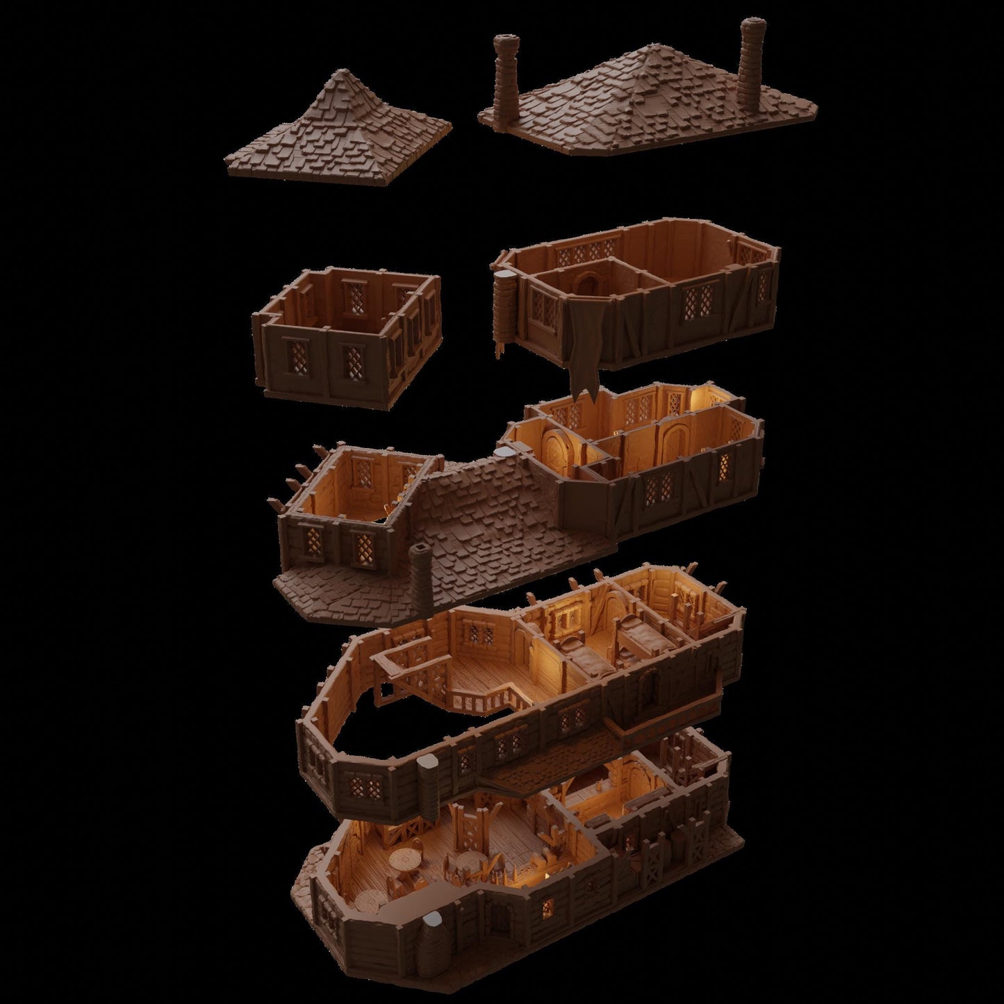 Adventurer Guild Building - Tabletop Terrain - 28 MM, Tabletop 3D Printed Terrain by MiniatureLand, Perfect for Wargaming and RPGs