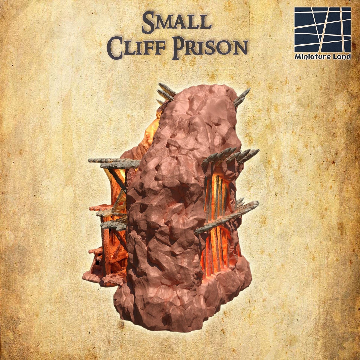 Old Cliff Prison - Tabletop Terrain - 28 MM, Tabletop 3D Printed Terrain by MiniatureLand, Perfect for Wargaming and RPGs