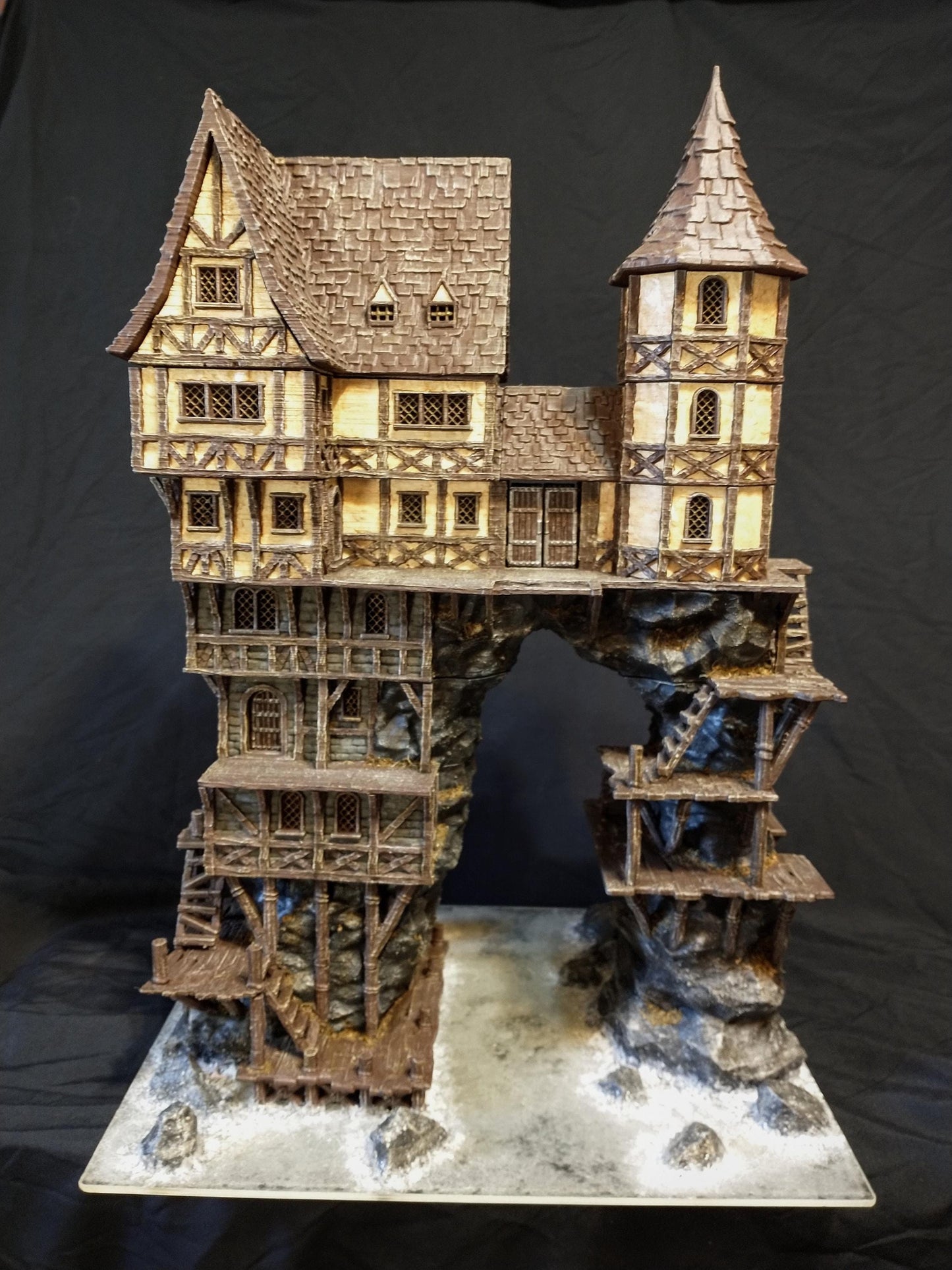 Seaside Cliff Manor - Tabletop Terrain - 28 MM, Tabletop 3D Printed Terrain by MiniatureLand, Perfect for Wargaming and RPGs