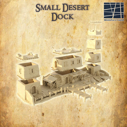 Small Desert Dock- Tabletop Terrain - 28 MM, Tabletop 3D Printed Terrain by MiniatureLand, Perfect for Wargaming and RPGs