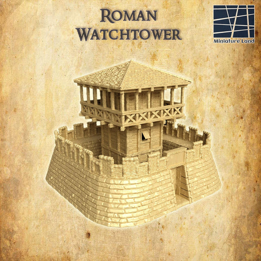 Roman Watchtower - Tabletop Terrain - 28 MM, Tabletop 3D Printed Terrain by MiniatureLand, Perfect for Wargaming and RPGs