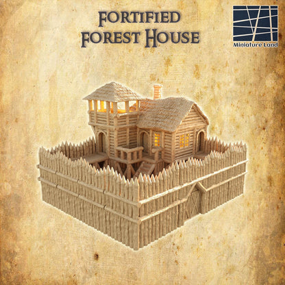 Fortified Forest House - Tabletop Terrain - 28 MM, Tabletop 3D Printed Terrain by MiniatureLand, Perfect for Wargaming and RPGs