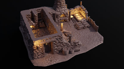 Smelter House - Tabletop Terrain - 28 MM, Tabletop 3D Printed Terrain by MiniatureLand, Perfect for Wargaming and RPGs
