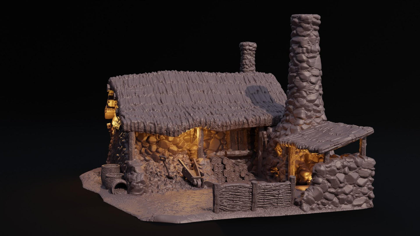 Smelter House - Tabletop Terrain - 28 MM, Tabletop 3D Printed Terrain by MiniatureLand, Perfect for Wargaming and RPGs