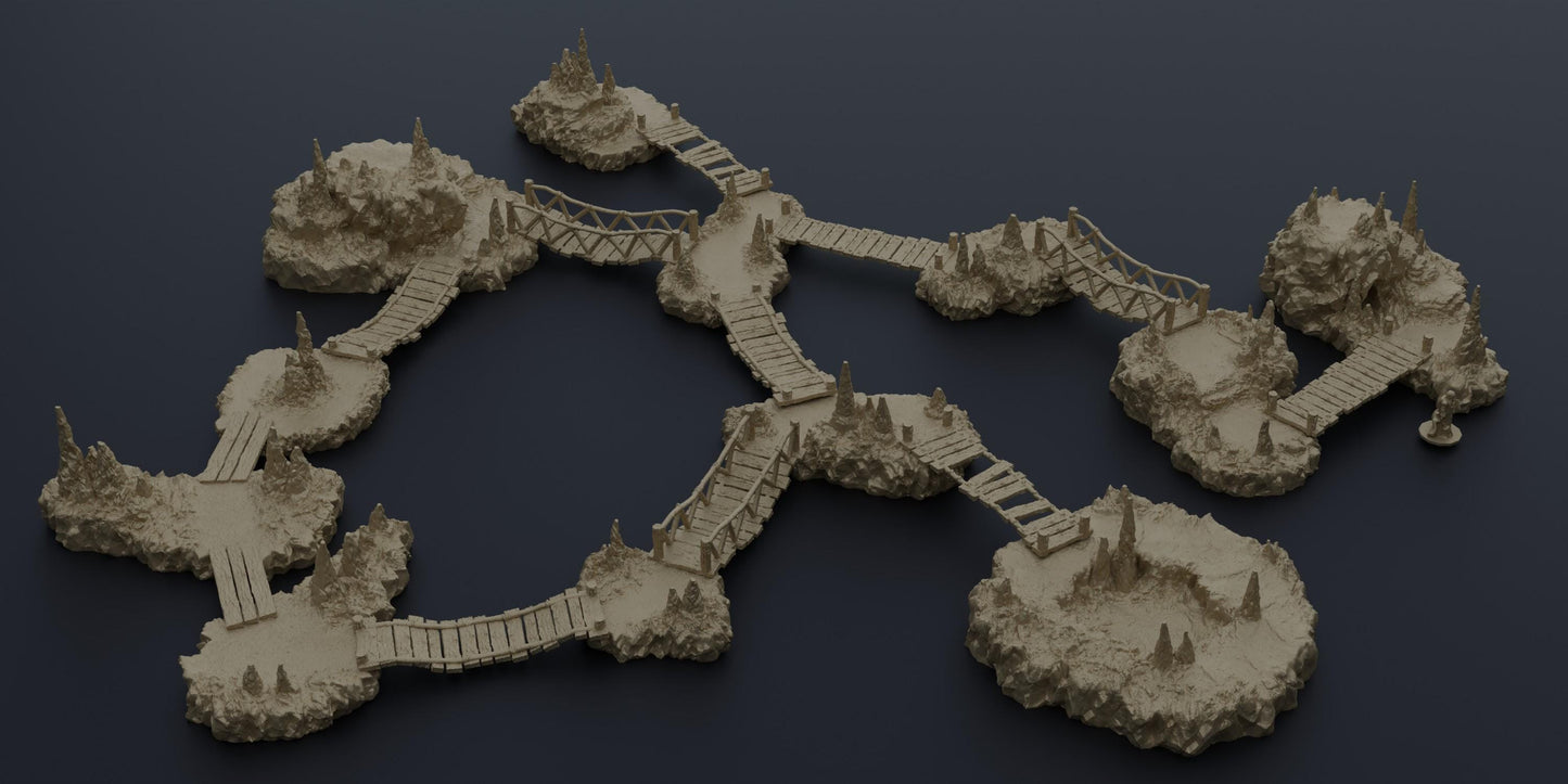 Raised Caverns - Tabletop Terrain - 28 MM, Tabletop 3D Printed Terrain by MiniatureLand, Perfect for Wargaming and RPGs