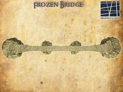 Frozen Bridge - Tabletop Terrain - 28 MM Tabletop 3D Printed Terrain by MiniatureLand, Perfect for Wargaming and RPGs