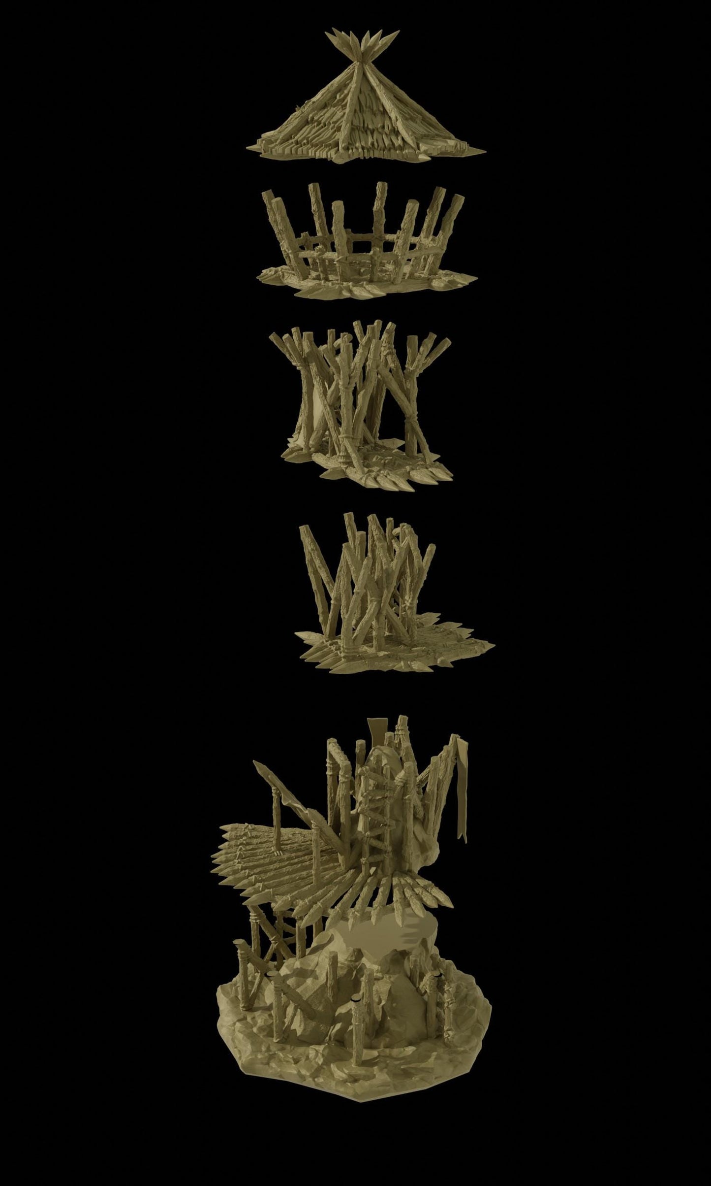 Goblin Watchtower - Tabletop Terrain - 28 MM, Tabletop 3D Printed Terrain by MiniatureLand, Perfect for Wargaming and RPGs