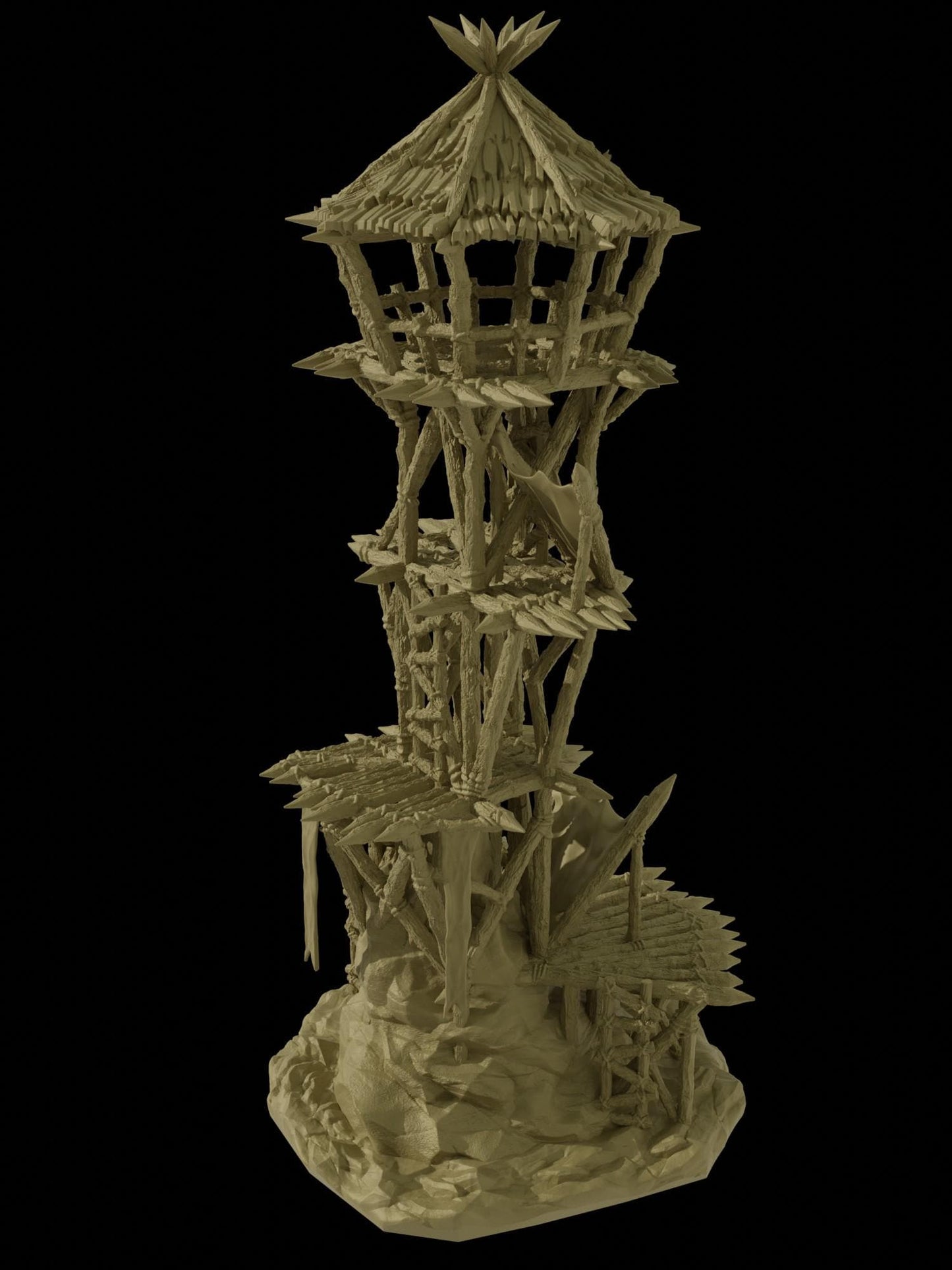 Goblin Watchtower - Tabletop Terrain - 28 MM, Tabletop 3D Printed Terrain by MiniatureLand, Perfect for Wargaming and RPGs