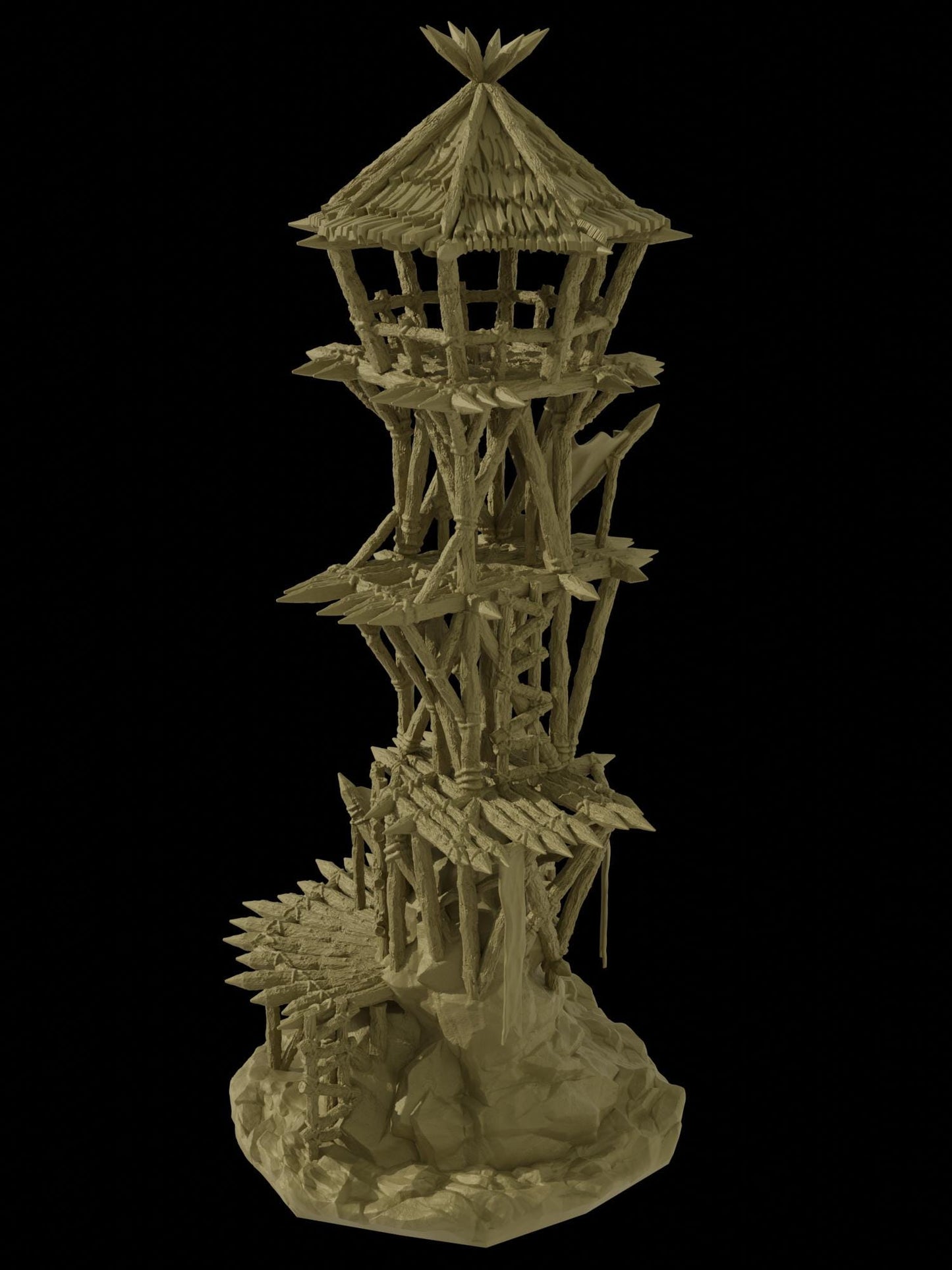 Goblin Watchtower - Tabletop Terrain - 28 MM, Tabletop 3D Printed Terrain by MiniatureLand, Perfect for Wargaming and RPGs