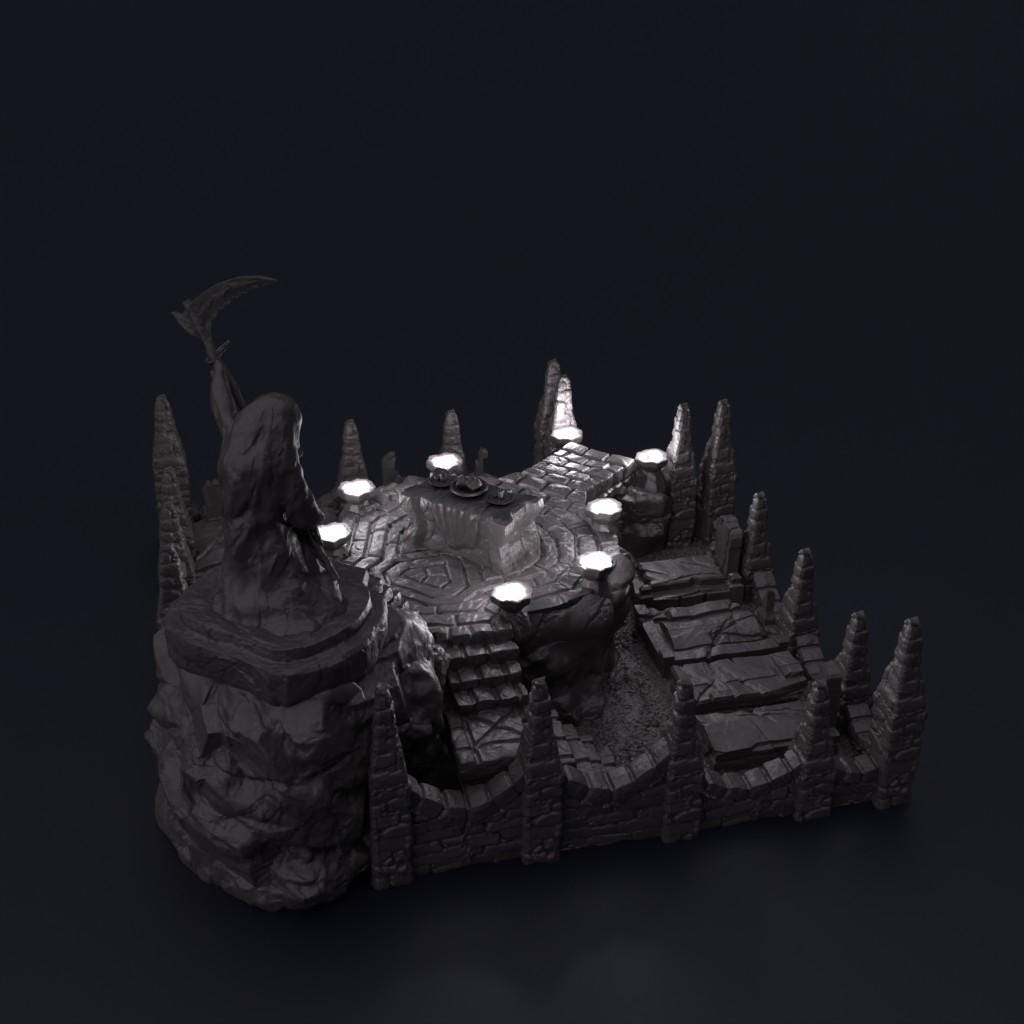 Undead Shrine - Tabletop Terrain - 28 MM, Tabletop 3D Printed Terrain by MiniatureLand, Perfect for Wargaming and RPGs