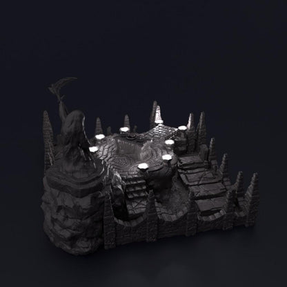 Undead Shrine - Tabletop Terrain - 28 MM, Tabletop 3D Printed Terrain by MiniatureLand, Perfect for Wargaming and RPGs