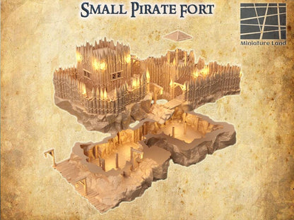 Small Pirate Fort - Tabletop Terrain - 28 MM Tabletop 3D Printed Terrain by MiniatureLand, Perfect for Wargaming and RPGs