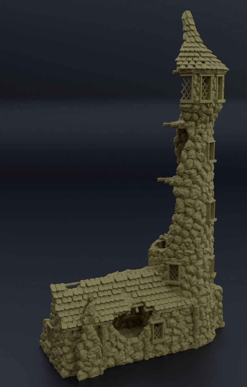Medieval LightHouse - Tabletop Terrain - 28 MM, Tabletop 3D Printed Terrain by MiniatureLand, Perfect for Wargaming and RPGs