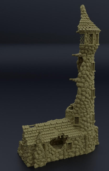 Medieval LightHouse - Tabletop Terrain - 28 MM, Tabletop 3D Printed Terrain by MiniatureLand, Perfect for Wargaming and RPGs