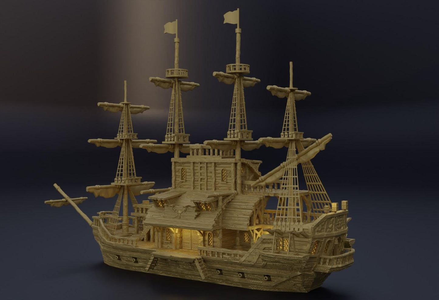 Floating Pirate Tavern- Tabletop Terrain - 28 MM Tabletop 3D Printed Terrain by MiniatureLand, Perfect for Wargaming and RPGs