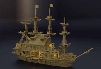 Floating Pirate Tavern- Tabletop Terrain - 28 MM Tabletop 3D Printed Terrain by MiniatureLand, Perfect for Wargaming and RPGs