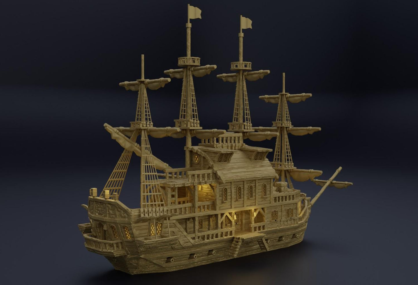 Floating Pirate Tavern- Tabletop Terrain - 28 MM Tabletop 3D Printed Terrain by MiniatureLand, Perfect for Wargaming and RPGs